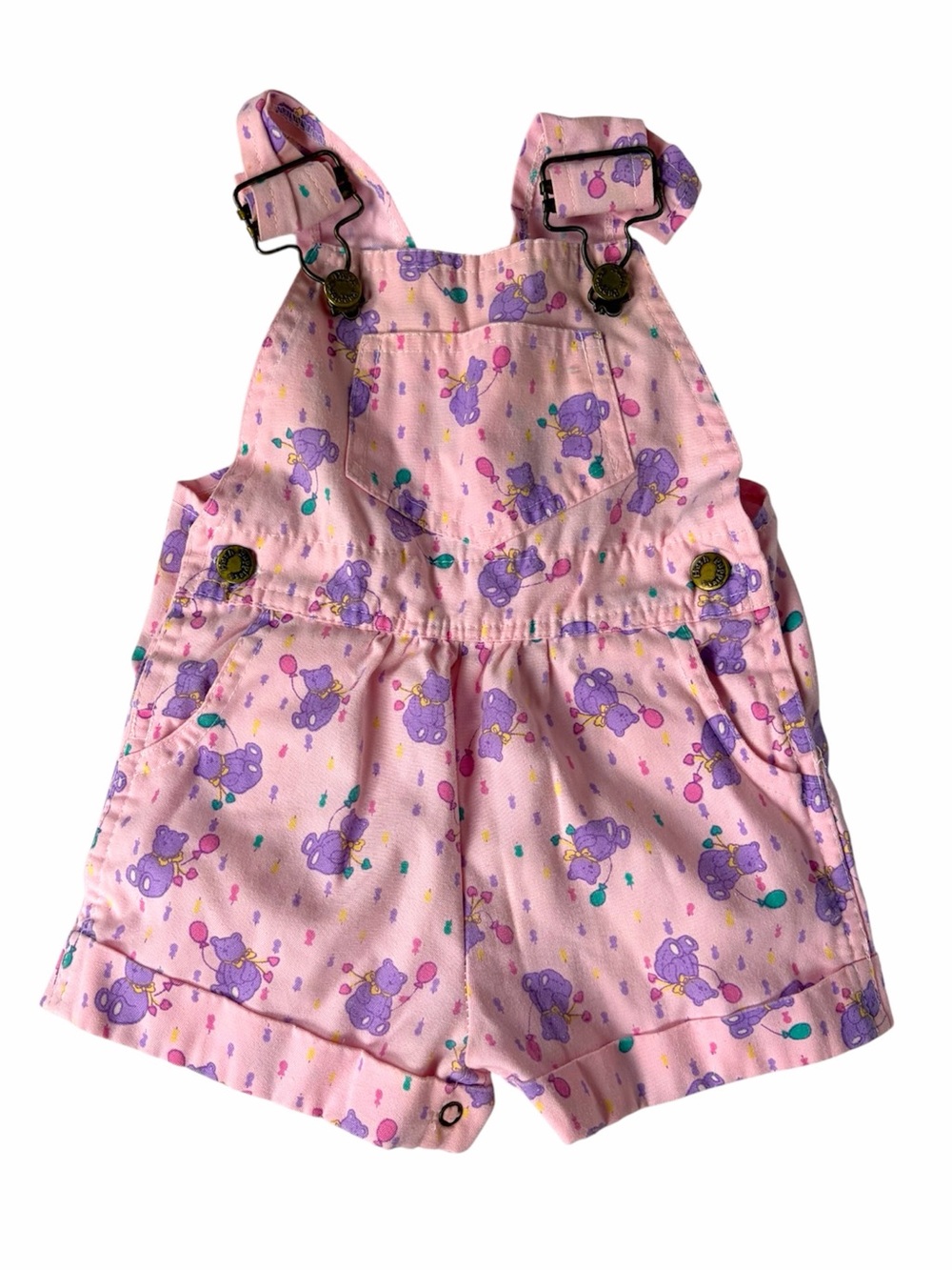 Vintage Hush Puppies by Health-Tex Teddy Bear Balloon Shortalls 6-9M